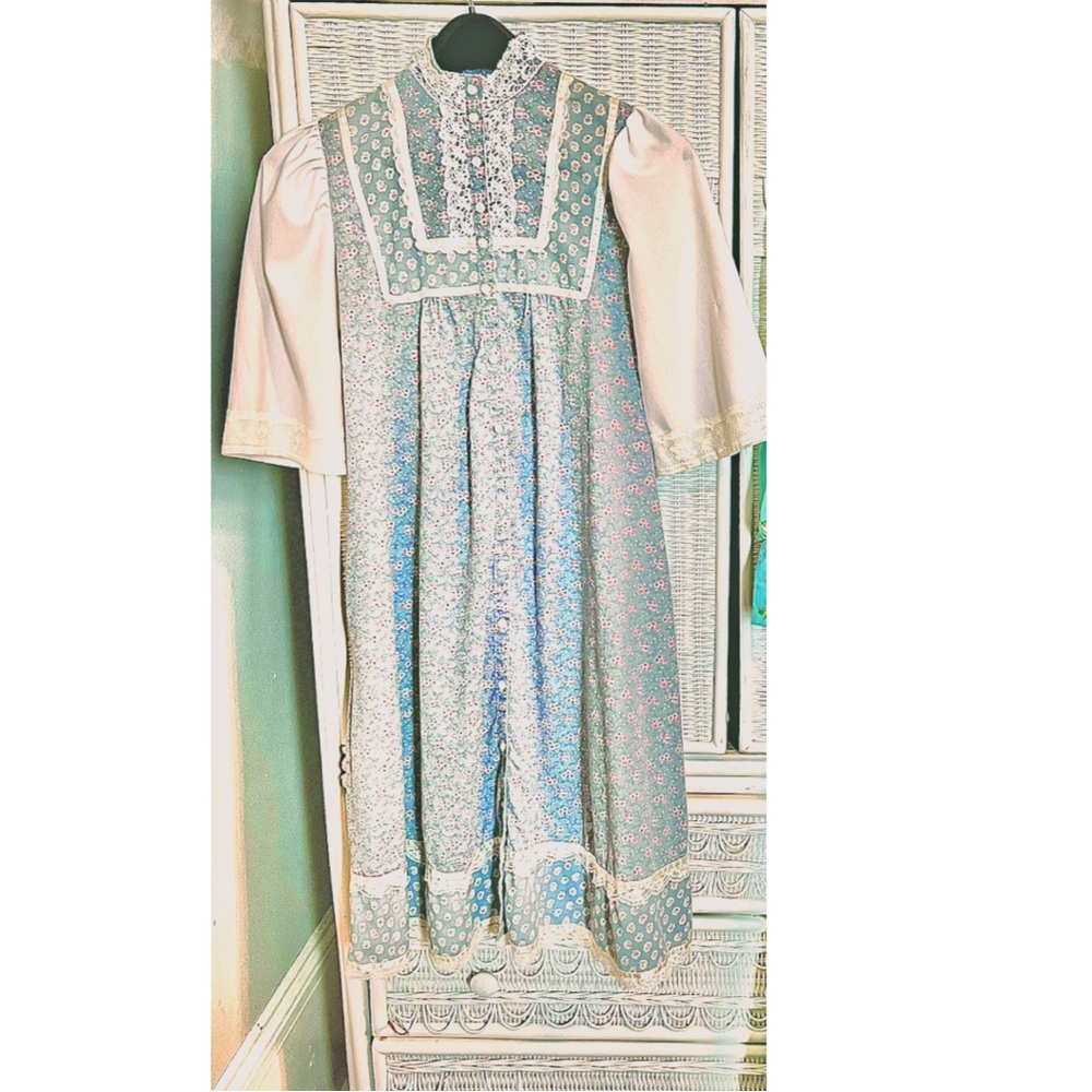 Gunne Sax Whimsical Floral Calico Prairie Doll Dress